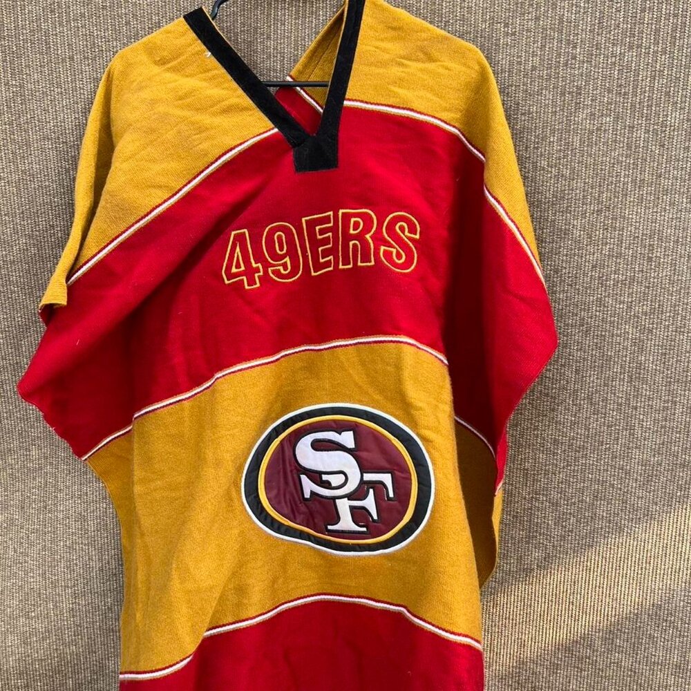 NFL Poncho San Francisco 49ers Acrylic Cotton One Size Fits M-XL